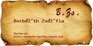 Borbáth Zsófia névjegykártya