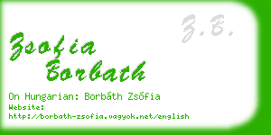 zsofia borbath business card