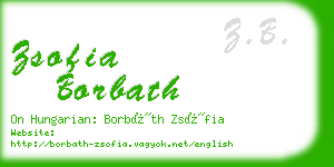 zsofia borbath business card